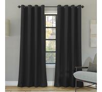 Par de cortinas Sun Zero Nordic de 2 paneles con ojales, 100 % opacas, con reducci n de ruido de calidad cinematogr fica, 132 x 137 cm, color gri