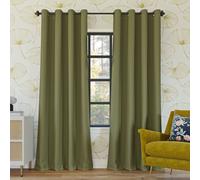 Par de cortinas Sun Zero Nordic de calidad cinematogr fica, 100 % opacas, con ojales, 132 x 243 cm, color verde salvia