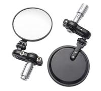 Par de cristales redondos plegables compactos para motocicleta, 7,62 cm, para extremos de manillar