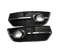 Par de cubiertas de faros antiniebla Compatible con Audi Q5 Standard 2009-2012, parachoques delantero, parrillas de carreras, accesorios para coche 8R0807681E 8R0807682E(Chrome Silver)