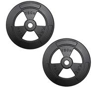 Par de discos de gimnasio de hierro fundido. Diámetro del orificio: 30 mm. Discos profesionales para barra y manillares. Varios pesos disponibles (2 discos de 10 kg, 2)