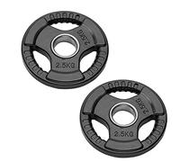 Par de discos olímpicos para barras y mancuernas | Bumper Plates agujero de 50 mm discos de peso engomados de 2,5 kg a 20 kg (2 discos de 2,5 kg)