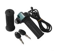 Par de empuñaduras del acelerador Ebike, 24 V/36 V/48 V/60 V, pantalla LED, acelerador de manillar, agarre ergonómico de goma con salida de voltaje estable para ciclistas de bicicletas eléctricas