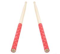 Par de empuñaduras para baquetas 7A 5A 5B 7B con absorción de sudor antideslizante para mantener la estabilidad de la baqueta durante el juego (rojo)