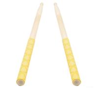 Par de empuñaduras para baquetas 7A 5A 5B 7B con absorción de sudor antideslizante para mantener la estabilidad de la baqueta durante el juego (amarillo)