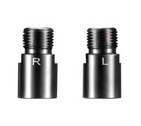 Par de extensores de pedal de bicicleta roscados de 20 mm para bicicletas de montaña, espaciadores de pedal izquierdo y derecho con roscas protectoras de manivela y acero (plateado)