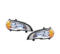 Par de Faros Delanteros de Coche compatibles con BMW E70 X5 (2007-2013), Faros Delanteros E70 Angel Eyes LED con Lente de señal de Giro dinámica para automóviles.(For 2011-2013 Year)