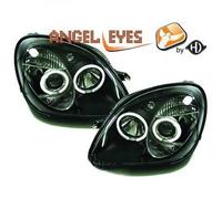 Par De Faros LHD Ojos De Ángel Claros Negros Para Mercedes-Benz SLK R170 96-04