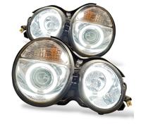 Par De Faros Proyector LHD Con Angel Eyes Cromado Para Mercedes-Benz W210 95-02