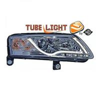 Par De Faros Proyector LHD Con Luz LED Bar DRL Clara Cromo Para Audi A6 04-