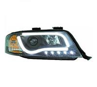 Par De Faros Proyector LHD Con Luz LED Bar DRL Clara Negra Para Audi A6 Typ 4B