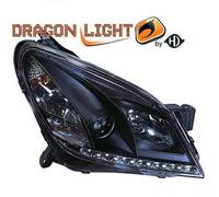Par De Faros Proyector LHD LED Dragón DRL Negro Para Vauxhall Opel Astra H 04-