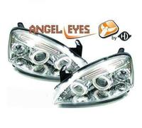 Par De Faros Proyector LHD Ojos De Ángel Claro Cromo Vauxhall Corsa C 00-06