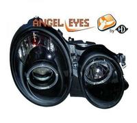 LHD Faros Proyectores Par Angel Eyes Transparente Negro para Mercedes CLK C208