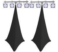 Par de funda XL para trípodes de altavoces/juegos de luz de elastano Extensible, funda para trípode, lycra de doble cara... (negro)