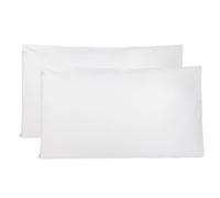 Par de Fundas de Almohada 100% algodón Puro 50x70 cm, Juego de 2 Camas Cojines Telas, Cierre de Bolsas, Color sólido, tamaño estándar con - Blanco