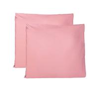 Par de Fundas de Almohada 100% algodón Puro 60x60 cm, Juego de 2 Camas Cojines Telas, Cierre de Bolsas, Color sólido, tamaño estándar con - Rosa