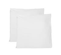 Par de Fundas de Almohada 100% algodón Puro 60x60 cm, Juego de 2 Camas Cojines Telas, Cierre de Bolsas, Color sólido, tamaño estándar con - Blanco