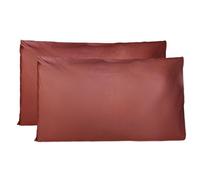 Par de Fundas de Almohada 100% Puro algodón 40x80 cm, Juego de 2 Camas Cojines Telas, Cierre de Bolsas, Color sólido, tamaño estándar con - Burdeos