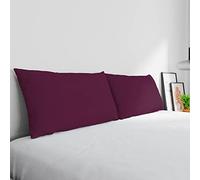 Par de Fundas MAX Color 100% algodón, Fabricadas en Italia, Medida de la Funda 50 x 80 cm con Solapa Interior, Color Liso - Ciruela