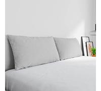 Par de Fundas MAX Color 100% algodón, Fabricadas en Italia, Medida de la Funda 50 x 80 cm con Solapa Interior, Color Liso - Gris Claro