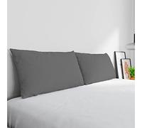 Par de Fundas MAX Color 100% algodón, Fabricadas en Italia, Medida de la Funda 50 x 80 cm con Solapa Interior, Color Liso - Gris Humo