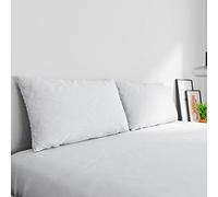 Par de Fundas MAX Color 100% algodón, Fabricadas en Italia, Medida de la Funda 50 x 80 cm con Solapa Interior, Color Liso - Blanco