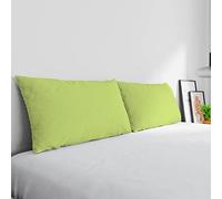 Par de Fundas MAX Color 100% algodón, Fabricadas en Italia, Medida de la Funda 50 x 80 cm con Solapa Interior, Color Liso - Verde ácido