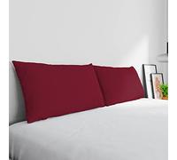 Par de Fundas MAX Color 100% algodón, Fabricadas en Italia, Medida de la Funda 50 x 80 cm con Solapa Interior, Color Liso - Burdeos