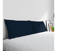 Par de Fundas MAX Color 100% algodón, Fabricadas en Italia, Medida de la Funda 50 x 80 cm con Solapa Interior, Color Liso - Azul Oscuro