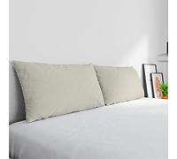 Par de Fundas MAX Color 100% algodón, Fabricadas en Italia, Medida de la Funda de Almohada 50 x 80 cm con Solapa Interior, Color Liso - Crema