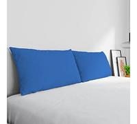 Par de Fundas MAX Color 100% algodón, Fabricadas en Italia, Medida de la Funda de Almohada 50 x 80 cm con Solapa Interior, Color Liso - Azul Royal