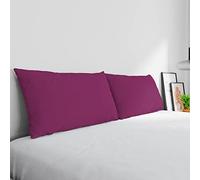 Par de Fundas MAX Color 100% algodón, Fabricadas en Italia, Medida de la Funda de Almohada 50 x 80 cm con Solapa Interior, Color Liso - Fucsia