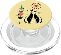 Par de gatitos estilo retro de mediados de siglo PopSockets PopGrip para MagSafe