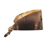 Par de gorras de trabajo flotantes con estampado de patos Mallard, cambia fácilmente entre la cocina, el gimnasio y la natación, color negro