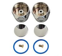 Par de grifos redondos de metal cromado para control de grifo de repuesto en instalaciones domésticas y comerciales ligeras de cocina y baño (azul)