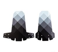 Par de guardabarros para bicicleta de montaña con diseño plegable y montaje frontal ajustable para uso variable en terreno (B)