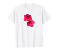 Par de Hermosas Rosas Magenta Rosa en Formas Negras Mania Camiseta gráfica económica