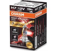 Par de Lámparas Osram para Coches y Motos 12V Noche Breaker + 200% De Luz H4/H7