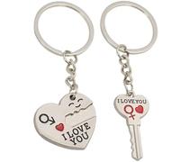 Par de llaveros de San Valentín - Corazón Te Amo y Llavero - Par de llaveros para novio, novia, él, ella - Regalo para marido y mujer Durability