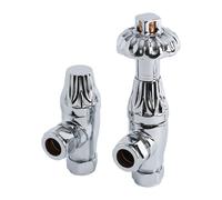 Par de Llaves Angular Termostáticas para Radiador o Toallero Cromadas en Estilo Antiguo Para Tubos de obre de 15mm - Regent
