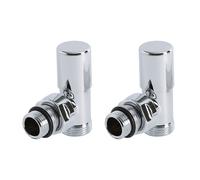 Par de Llaves Angulares Manuales Cromadas para Radiador con Adaptador Cobre 14mm Válvulas para Radiador con Adpatadores 14mm