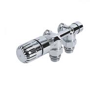Par de Llaves Angulares Termostáticas Cromadas para Radiador con Adaptador Multicapa 14mm Válvulas de Radiador con Adpatadores