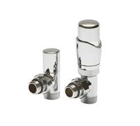 Par de Llaves Termostáticas Cromada para Radiadores - Adaptadores para Tubos Pex o Multicapa de 14mm