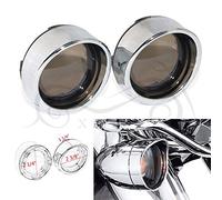 Par de luces de señal de giro para motocicleta Harley Sportster 883 1200 Softail Dyna Road King Road Glide(cromo y alguno)