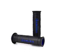 Par de mangos Domino de estilo deportivo con dos componentes, color negro y azul