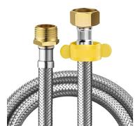 Par de mangueras de ducha de acero inoxidable con dimensiones de ajuste G12 que soportan acoplamiento estándar de brazo de ducha y soporte de ducha de mano (40 cm)