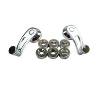 Par de manijas de manivela de ventana de aluminio cromado de 3 pulgadas para Chevy para Ford, manijas de puerta Hot Rod con adaptadores