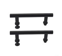 Par de manijas de puerta de ducha de 145 mm con centro de agujeros ABS cromado efecto de cristal para mamparas de ducha, color negro