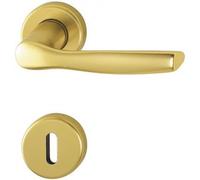 Par de manijas Hoppe para puertas interiores Milán satinado aluminio moderno (aluminio dorado)